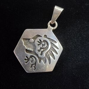 Vintage Sterling Bear Kokopelli Pendant Mexico